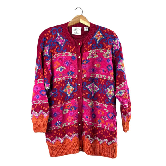 Vintage Express Internationale Abstract Cardigan S - Picture 1 of 7